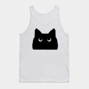 Shadow Black Cat Face Tank Top